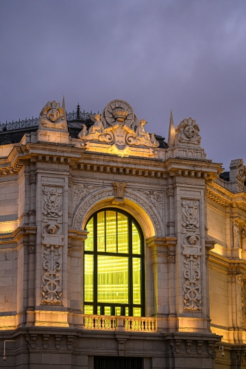 Madrid, Spain. Banco de Espana building exterior