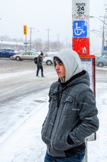 Man In A Bus Stop