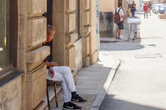 Man Sitting Door in Havana