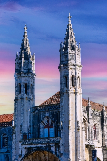 Medieval architecture in Belem District, Lisbon, Portugal