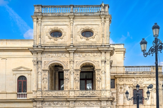 Medieval stone architecture of the Casa Consistorial or City Hal