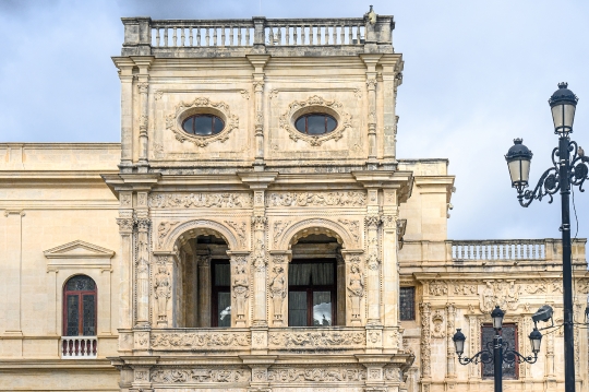 Medieval stone architecture of the Casa Consistorial or City Hal