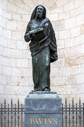 Metal sculpture of Saint Paulus or Paul the Apostle, Madrid, Spa