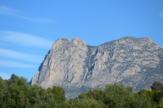 Mountain in blue sky landscape, Benidorm, Alicante, Spain