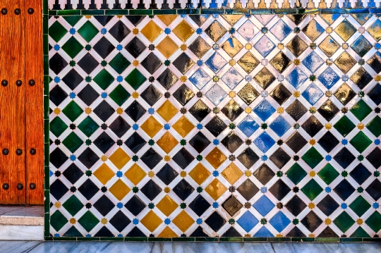 Multi-Colored Ancient Wall and Door