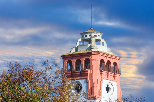 Old tower of the Chile Pavilion in Seville, Spain