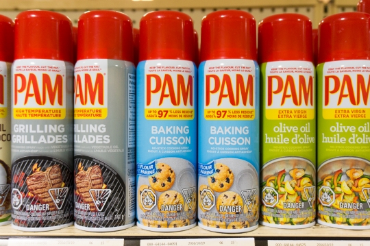 PAM cooking sprays in store, Toronto, Canada