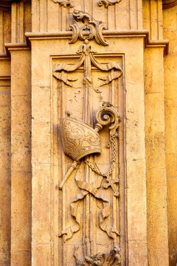 Papal Symbols Decorating Column