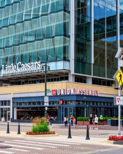 Pedestrian Corner Building Detroit