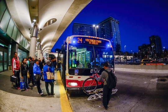 People Boarding A TTC Bus