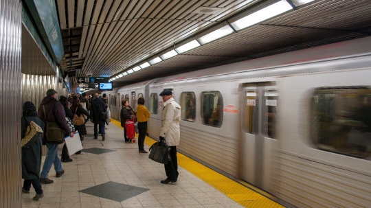 People in Bloor Yonge Station