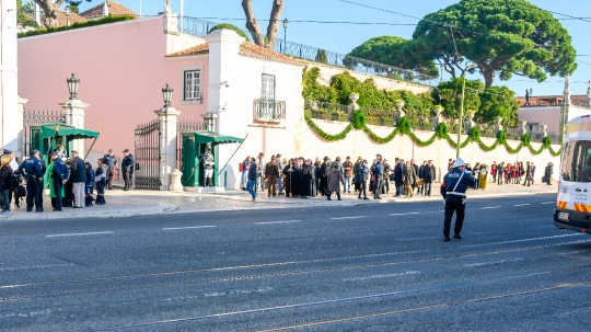 People in the National Palace of Belem