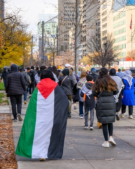 People Marching in Support of Palestina