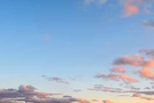 Pink Clouds Blue Sky