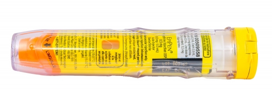 Plastic case of an EpiPen anti-allergy syringe