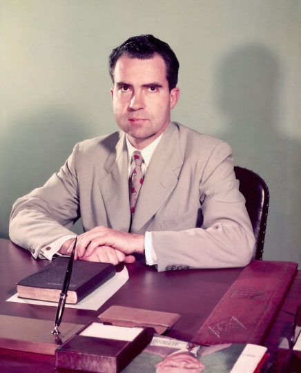 Portrait of Senator Richard Nixon.