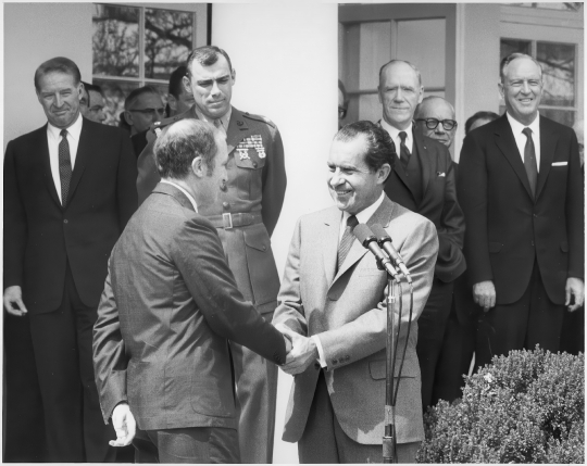 Prime Minister Pierre Trudeau and President Richard Nixon.