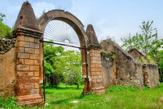 Ruins of the  _qt_Trocha Majana Mariel_qt_ in Cuba