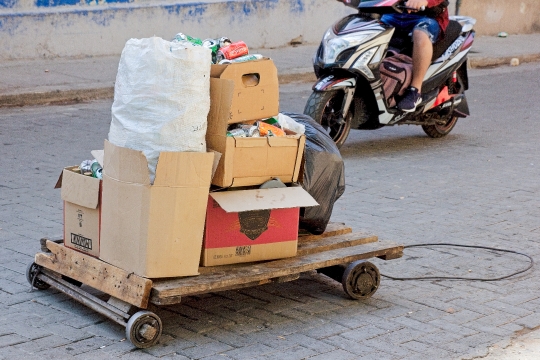 Rustic Cart For Recycling