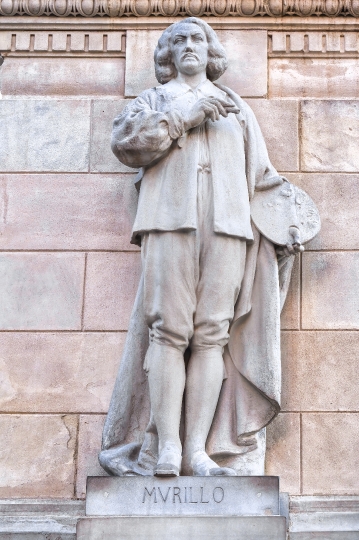 Sculpture of the painter Murillo in Seville, Spain