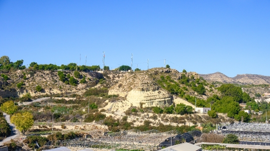 Semi-arid landscape in Alicante province, Spain