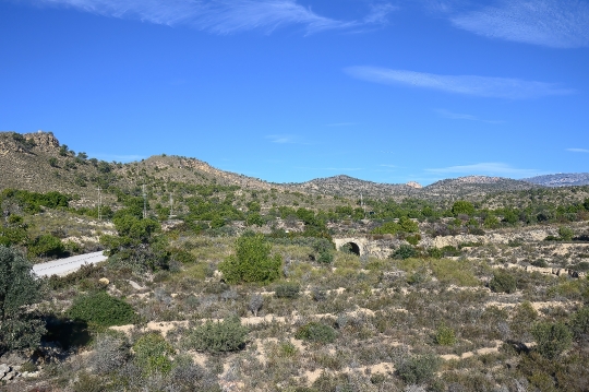 Semi-arid landscape in Alicante, Spain