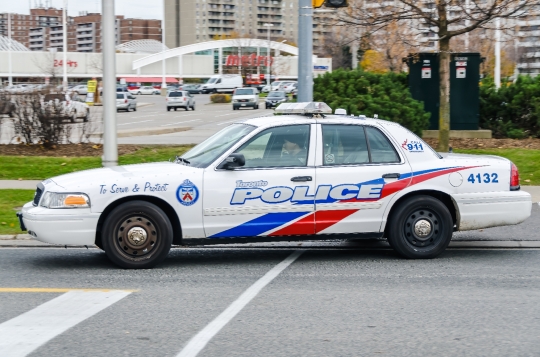 Side View of A Police Car