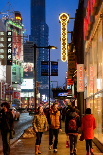 Sidewalk in Yonge St. in Toronto