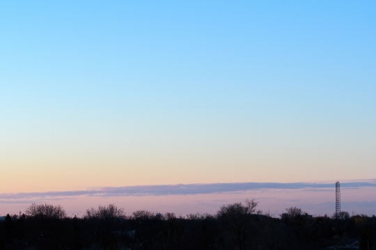 Silhouette of City Dawn Sky