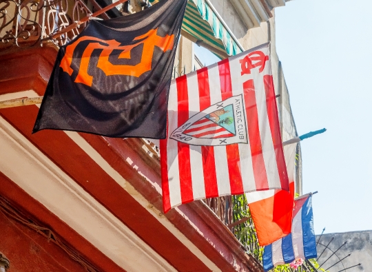 Sport Teams Flags in Balcony