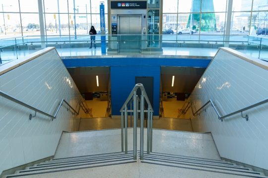 Staircase Handrail Subway Station