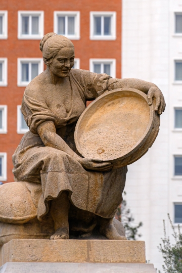 Statue of Dulcinea de Toboso part of the Cervantes Monument.