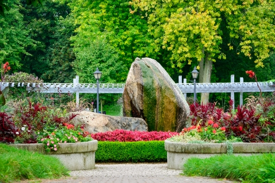 Stone Fountain in Public Park