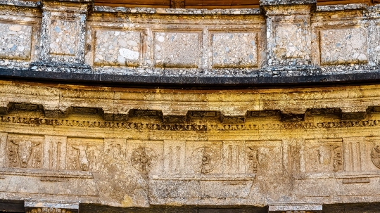 Stone Ornaments in Old Building