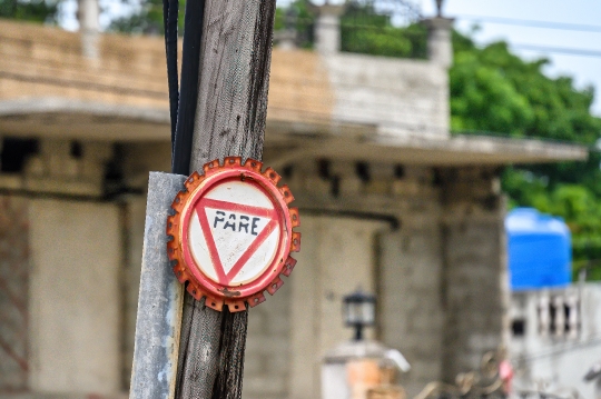 Stop Sign Made With Metal Lid