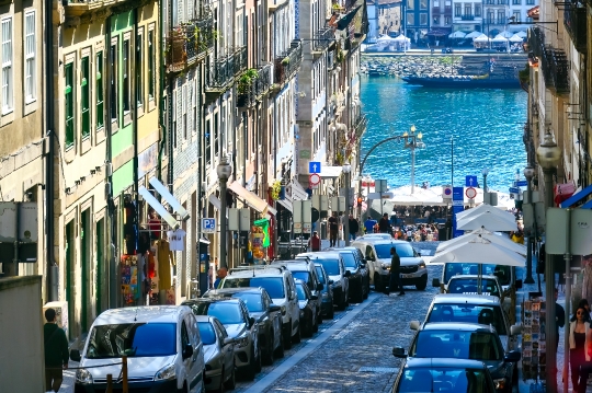 Street Leading to Ribeira District Porto