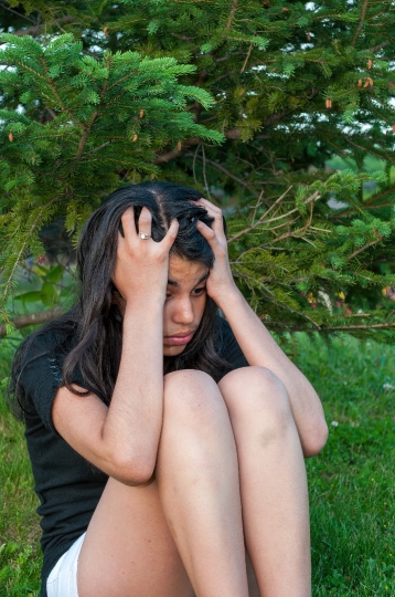 Stressed out female teenager girl