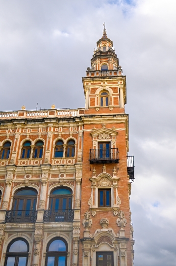 Tower architecture in the Telefonica building, Seville, Spain