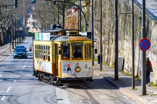 Traditional Tramway in Porto