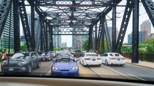 Traffic Jam Urban Bridge