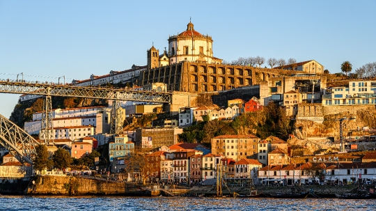 Urban cityscape and skyline featuring the Monastery Serra do Pil