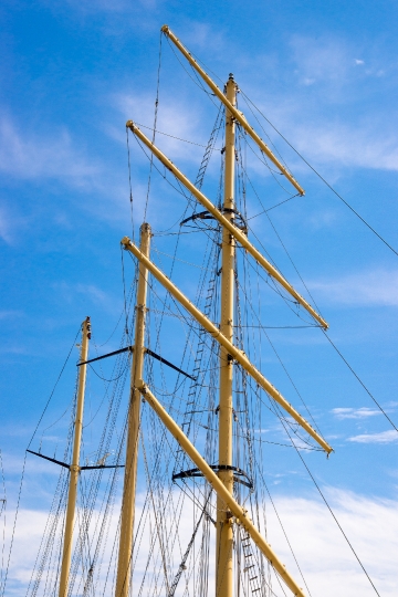 Wooden masts of a sail ship, Toronto, Canada